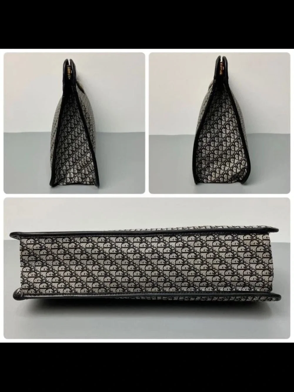 Dior Black and Cream Monogram Clutch with CD Turnlock